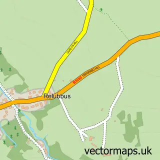 Street map sample of Relubbus, Cornwall