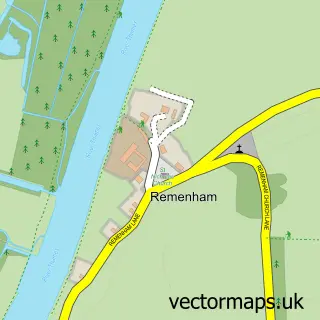 Street map sample of Remenham, Berkshire