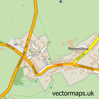 Street map sample of Rempstone, Nottinghamshire