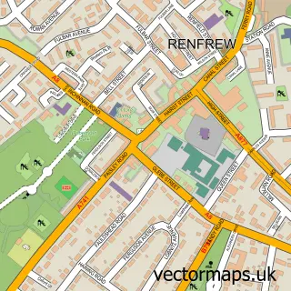 Street map sample of Renfrew, Renfrewshire