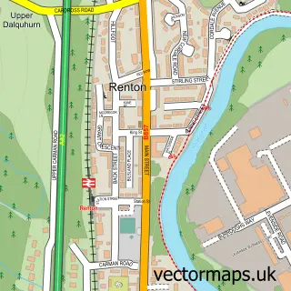 Street map sample of Renton, Dunbartonshire