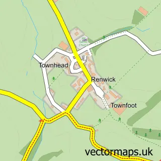 Street map sample of Renwick, Cumbria