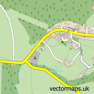 Street map sample of Rhewl-Mostyn, Clwyd