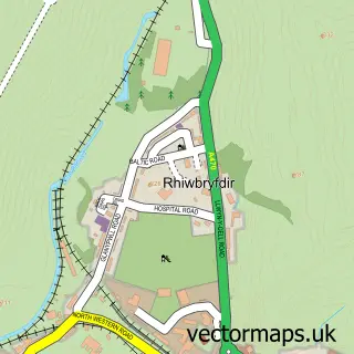 Street map sample of Rhiwbryfdir, Gwynedd