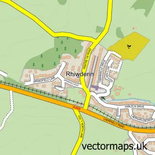 Street map sample of Rhiwderin, Gwent