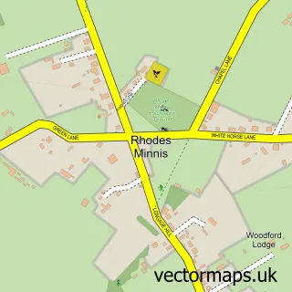 Street map sample of Rhodes Minnis, Kent