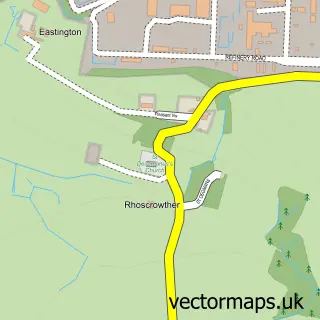 Street map sample of Rhoscrowther, Dyfed