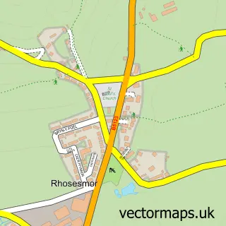Street map sample of Rhosesmor, Clwyd