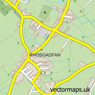 Street map sample of Rhosgadfan, Gwynedd