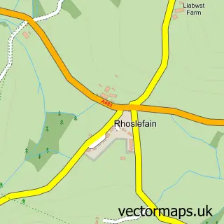 Street map sample of Rhoslefain, Gwynedd