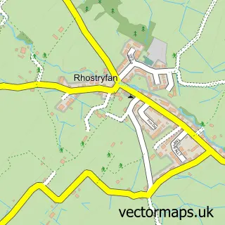 Street map sample of Rhostryfan, Gwynedd