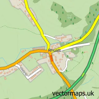 Street map sample of Rhuallt, Clwyd