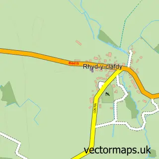 Street map sample of Rhyd-y-clafdy, Gwynedd