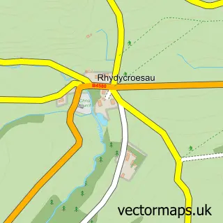 Street map sample of Rhydycroesau, Shropshire