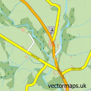 Street map sample of Rhyd-y-fro, West Glamorgan