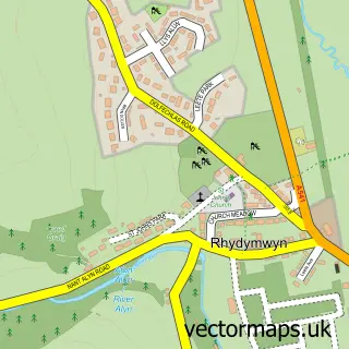 Street map sample of Rhydymwyn, Clwyd