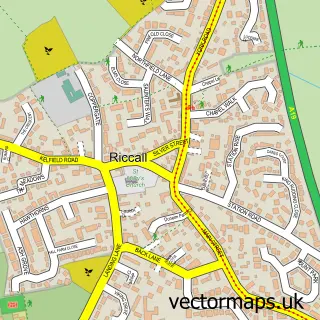 Street map sample of Riccall, North Yorkshire