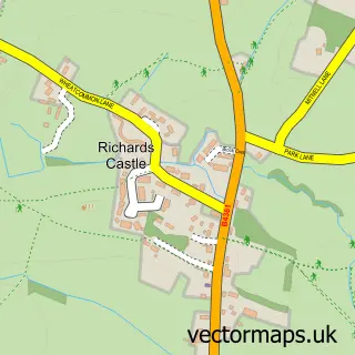 Street map sample of Richard's Castle, Herefordshire