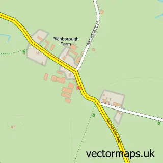 Street map sample of Richborough, Kent