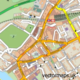 Street map sample of Richmond, Greater London