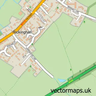 Street map sample of Rickinghall, Suffolk