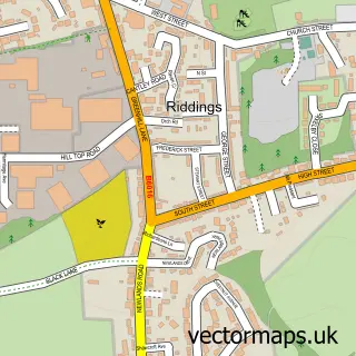Street map sample of Riddings, Derbyshire