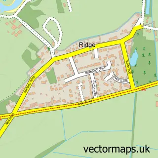 Street map sample of Ridge, Dorset