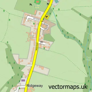 Street map sample of Ridgeway, Derbyshire
