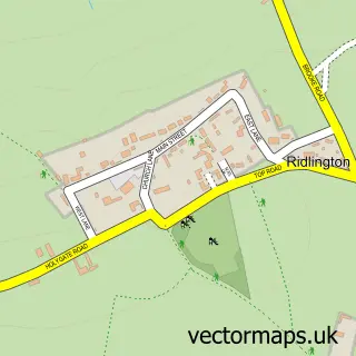 Street map sample of Ridlington, Rutland