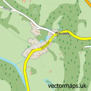 Street map sample of Rievaulx, North Yorkshire