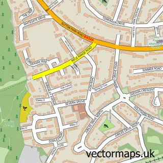 Street map sample of Rifle Range, Worcestershire