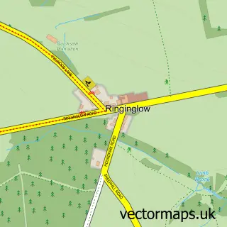 Street map sample of Ringinglow, South Yorkshire