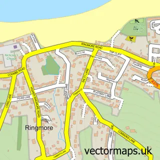 Street map sample of Ringmore, Devon