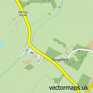 Street map sample of Ringsfield, Suffolk
