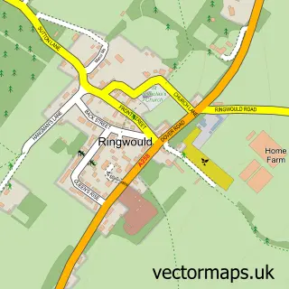 Street map sample of Ringwould, Kent