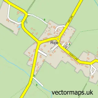 Street map sample of Ripe, East Sussex