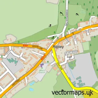 Street map sample of Ripley, Surrey