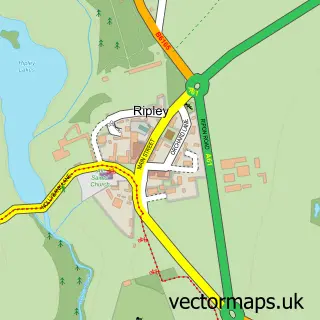 Street map sample of Ripley, North Yorkshire