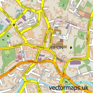 Street map sample of Ripon, North Yorkshire