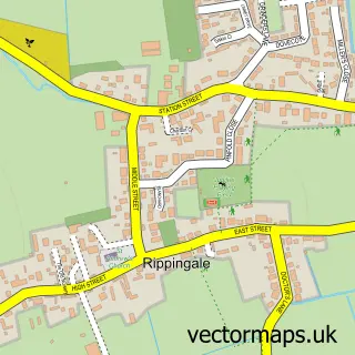 Street map sample of Rippingale, Lincolnshire