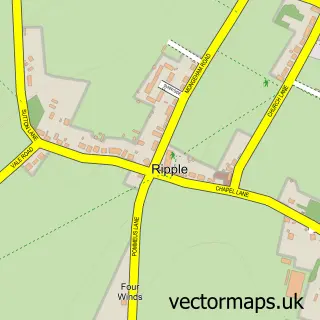 Street map sample of Ripple, Kent