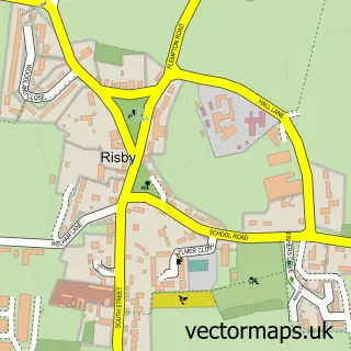 Street map sample of Risby, Suffolk