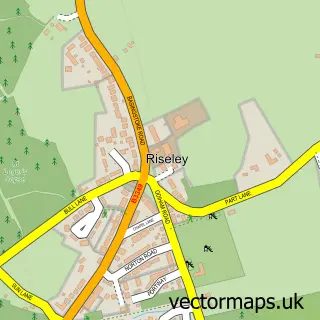 Street map sample of Riseley, Berkshire