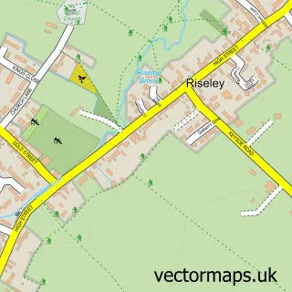 Street map sample of Riseley, Bedfordshire