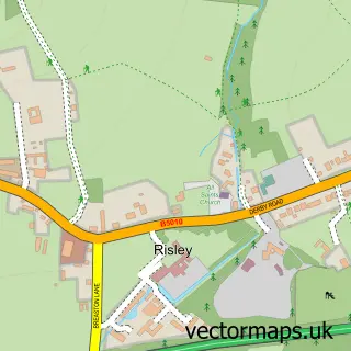 Street map sample of Risley, Derbyshire