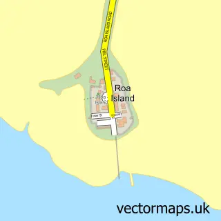 Street map sample of Roa Island, Cumbria