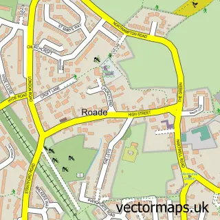 Street map sample of Roade, Northamptonshire