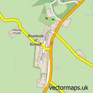 Street map sample of Roadside of Kinneff, Kincardineshire
