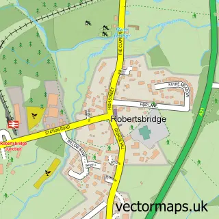 Street map sample of Robertsbridge, East Sussex