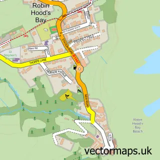 Street map sample of Robin Hood's Bay, North Yorkshire